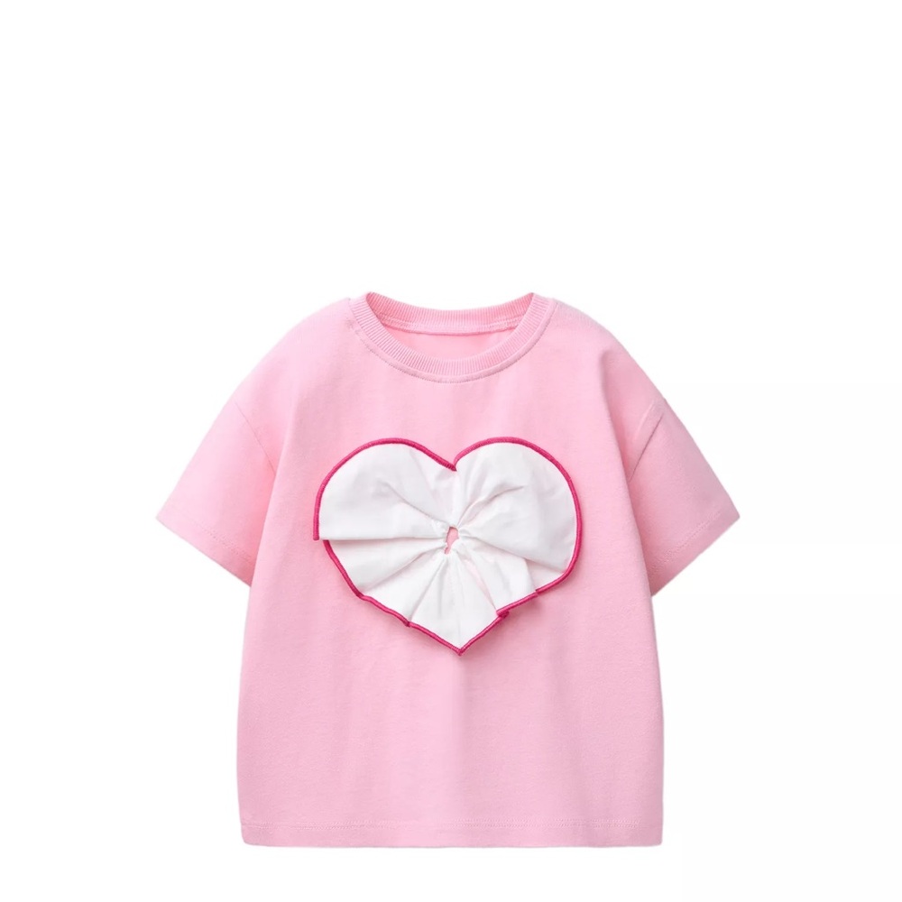 Zara Kids Pink Heart Graphic Tee